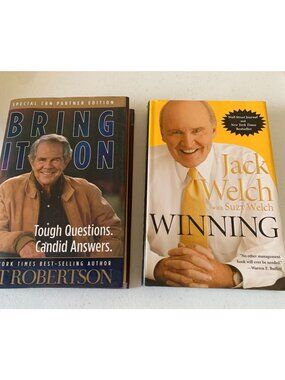 Bring It On By Pat Robertson & Winning By Jack Welch Hardcover Books